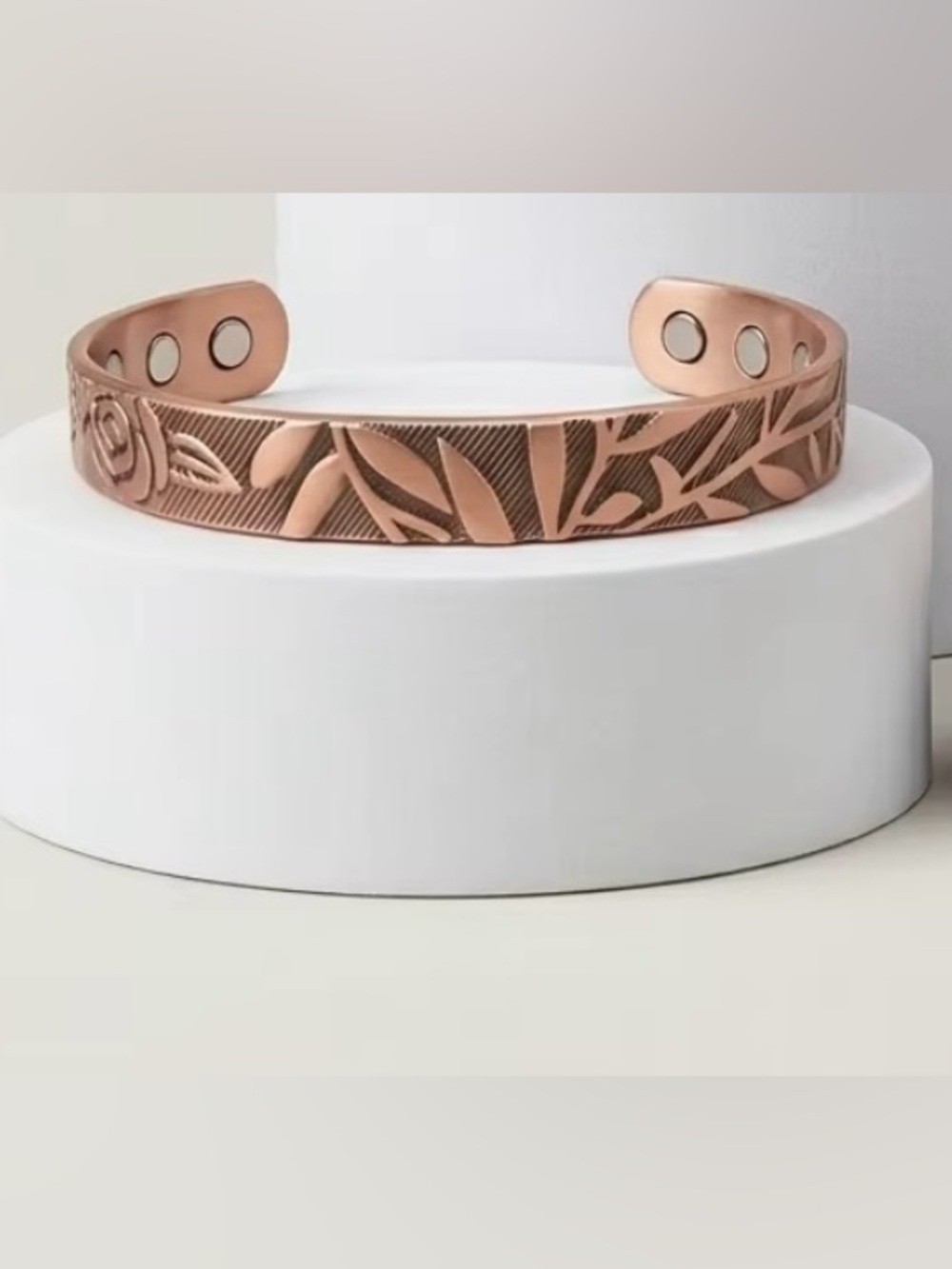 Elegant Flower Copper  Magnetic Therapy  Cuff to relieve wrist pain